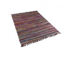 Tappeto multicolore scuro in cotone con fronde - 80x150cm - DANCA