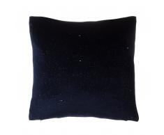 Cuscino decorativo in velluto 45 x 45 cm blu scuro