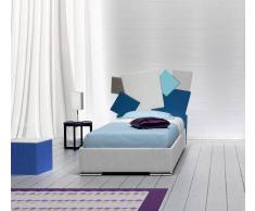 Flow Fusion Design Letto Singolo Square Bianco Con Contenitore
