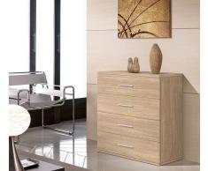 Flow Fusion Design Cassettiera Nilo4 4 Cassetti Quercia