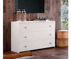 Flow Fusion Design Como Giulia 3 Cassetti Bianco Graffiato
