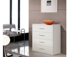 Flow Fusion Design Cassettiera Nilo4 4 Cassetti Bianco Graffiato