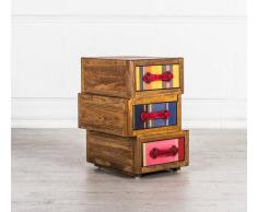Flow Fusion Design Cassettiera Colour Con Tre Cassetti
