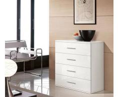 Flow Fusion Design Cassettiera Nilo4 4 Cassetti Bianco Laccato