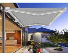 Unique Tenda a cassettone motorizzato a LED ASTROLA - grigio silex - 4 x 3m