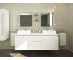 Unique Mobili da bagno LAVITA II sospesi doppio lavabo e specchi - Bianco