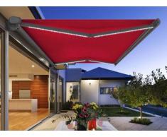 Unique Tenda a cassettone motorizzato a LED ASTROLA - rosso - 5 x 3m