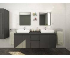 Unique Mobili da bagno LAVITA II sospesi doppio lavabo e specchi - Grigio