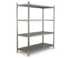 Scaffalatura\Scansia in acciaio inox 4 ripiani SR Dim. mm L1200xP500xH1550 Capacità kg 400 Modello 75010400