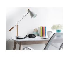 Lampada da tavolo regolabile in legno in colore bianco - PECKOS