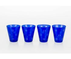 "4 Bicchieri vetro Emoticon set 2"