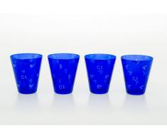 "4 Bicchieri vetro Origami set 2"