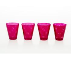 "4 Bicchieri vetro Emoticon set 1"