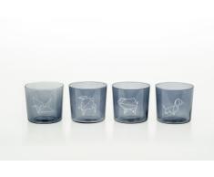 Vetro Grigio Excelsa 60828 Set Bicchieri Acqua