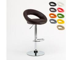 Sgabello da bar cucina alto fisso girevole regolabile poggiapiedi CHICAGO | Marrone - SUPERSTOOL
