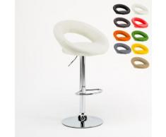 Sgabello da bar cucina alto fisso girevole regolabile poggiapiedi CHICAGO | Bianco - SUPERSTOOL
