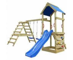 vidaXL Set da Gioco Scaletta Scivolo Altalene 356 x 255 x 242 cm Legno