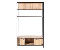 Maisons du monde Mobile TV con scaffale stile industriale a 2 ante in metallo nero e abete Docks