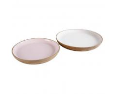 Maisons du monde 2 svuotatasche in mango laccato bianco e rosa ANISSA