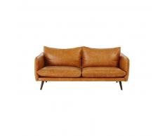 Maisons du monde Divano vintage 2 posti in pelle color cammello Morgan