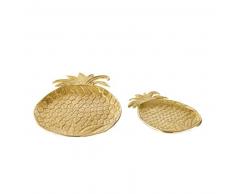 Maisons du monde 2 svuotatasche ananas in metallo dorati