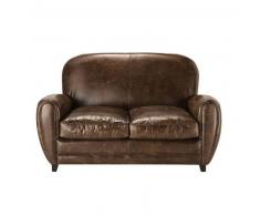 Maisons du monde Divano vintage in cuoio marrone 2 posti Oxford
