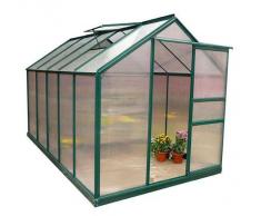 Caesaroo SERRA DA GIARDINO POLICARBONATO GRANDE 190 X 312 X 201 CM ALLUMINIO CON FINESTRA VERDE ESTERNO FLORA XL