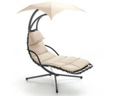 Caesaroo poltrona giardino sospesa con parasole poliestere beige Siesta