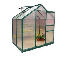 Caesaroo SERRA DA GIARDINO POLICARBONATO 190 X 132 X 201 CM ALLUMINIO CON 1 FINESTRA VERDE ESTERNO FLORA S