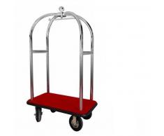 FORCAR Carrello Portavaligie e Appendiabiti Acciaio Inox - Cm. 110 x 62 x 198 h