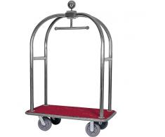 FORCAR Carrello Portavaligie e Appendiabiti Acciaio Cromato/Ottonato - Cm. 124 x 64 x 1