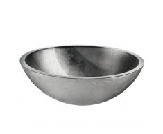 Lineabeta Acquaio 53696 Lavabo Appoggio 42 Cm, Vetro Foglia Argento