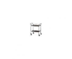 Carrello di servizio Forcar per dolci, formaggi e antipasti. Acciaio e nobilitato Wengè 2 piani Dim. 89X55X108H Modello CA1320W
