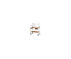 Carrello di servizio Forcar Acciaio e nobilitato noce 2 piani per dolci, formaggi e antipasti. Dim. 89X55X108H Modello CA1320