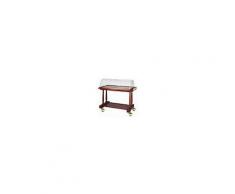 Carrello di servizio in legno massello Forcar due piani Cupola in plexiglas semicircolare con coperchi rientranti. Dim. L113XP56XH105 Modello LDF436