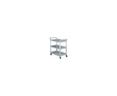 Carrello di servizio multiuso 3 piani Forcar Struttura in plastica con montanti in alluminio anodizzato Dim. cm L 102 x P 50 x h 96 Modello CP1010