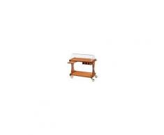 Carrello di servizio in legno noce Forcar due piani Cupola in plexiglas semicircolare con coperchi rientranti. Dim. 86X55X110H Modello CL2255