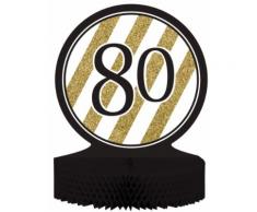 Centro tavola 80 anni bianco e oro Taglia Unica