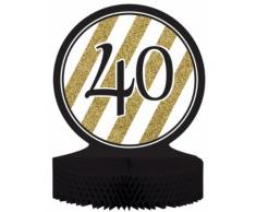 Centro tavola 40 anni nero-oro Taglia Unica