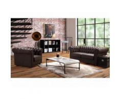 Divano a 3+1 posti 100% cuoio CHESTERFIELD - Color Marrone intenso