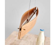 Lampenwelt.com Lampada sospesa LED Malu in legno, quercia nata.