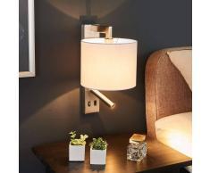 Lampenwelt.com Applique bianca Mavis con lampada a LED da lettura