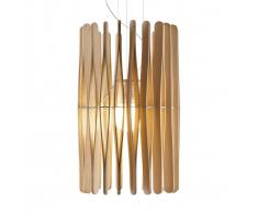 Fabbian Lampada a sospensione Stick in legno 43 cm