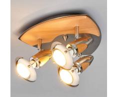 Lampenwelt.com Sharleen - lampada LED da soffitto in legno