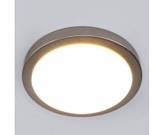Lampenwelt.com Lampada soffitto LED Aras per bagno, nichel opaco