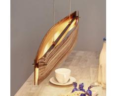Lampenwelt.com Lampada sospesa LED legno zebrano Malu, dimmer