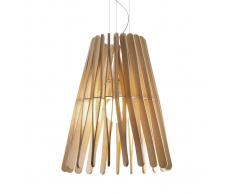 Fabbian Lampada a sospensione Stick in legno a cono