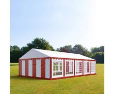 tendapro.it Tendone 5x10m PVC bianco-rosso Gazebo per Feste e Giardino