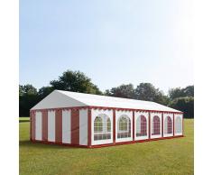 tendapro.it Tendone 6x12m PVC bianco-rosso Gazebo per Feste e Giardino