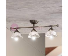 Ceramiche Borso Riparbella Plafoniera A 3 Luci In Ceramica E Ottone Rustico Country
